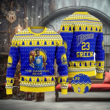 Golden State Warriors Dancing Bear Holiday Ugly Christmas Sweater
