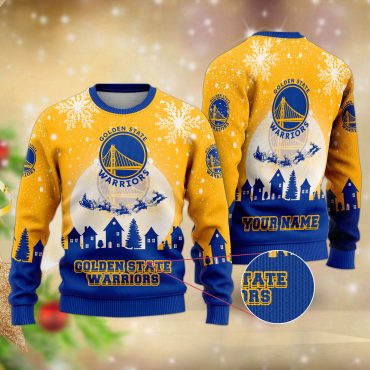 Golden State Warriors Sleigh Ride Slam Ugly Christmas Sweater