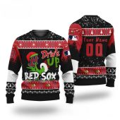 Grinch Drink Up Boston Red Sox Custom Ugly Christmas Sweater