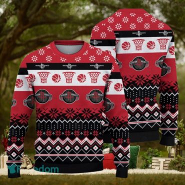 Houston Rockets Festive Court Drive Ugly Christmas Sweater