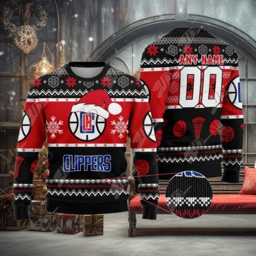 LA Clippers Holiday Dunk Ugly Christmas Sweater