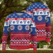 LA Clippers Hoops & Snowflakes Ugly Christmas Sweater