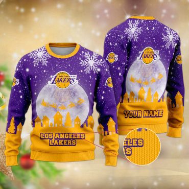 Los Angeles Lakers Moonlit Court Ugly Christmas Sweater