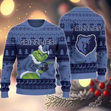 Memphis Grizzlies Grinch Stolen Ugly Christmas Sweater