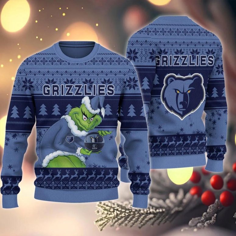 Memphis Grizzlies Grinch Stolen Ugly Christmas Sweater