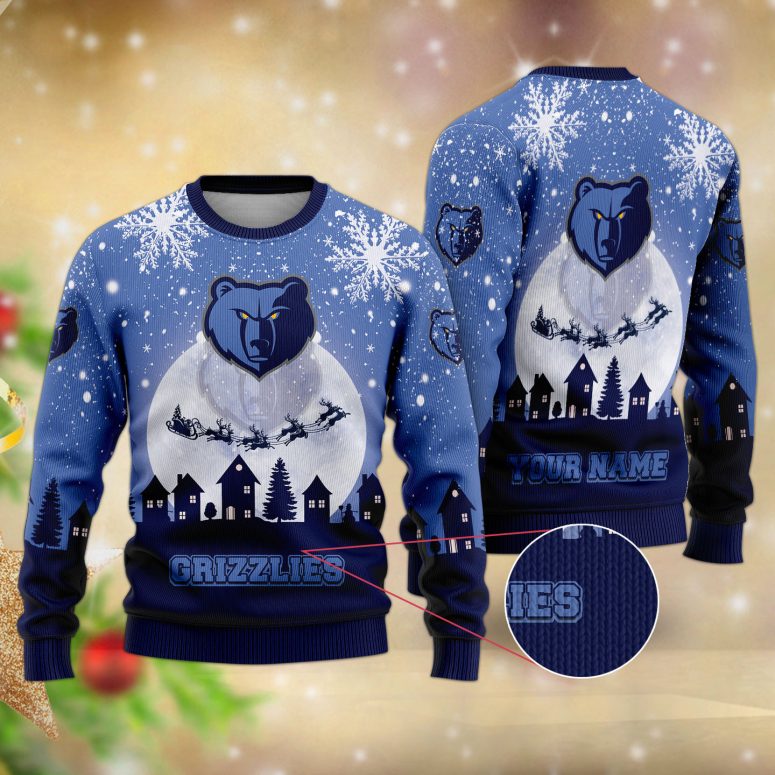 Memphis Grizzlies Sleigh Ride Roar Ugly Christmas Sweater