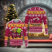 Miami Heat Baby Groot And Grinch Best Friends Ugly Christmas Sweater
