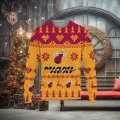 Miami Heat Festive Hoops Ugly Christmas Sweater