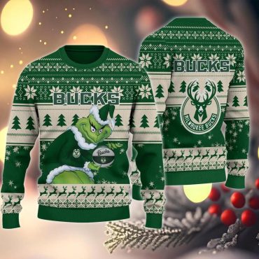 Milwaukee Bucks Grinch Stolen Ugly Christmas Sweater