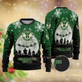 Milwaukee Bucks Sleigh Ride Hoops Ugly Christmas Sweater