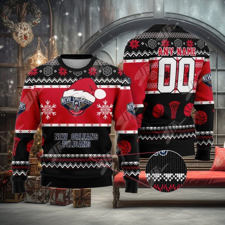 New Orleans Pelicans Snowy Howl Ugly Christmas Sweater
