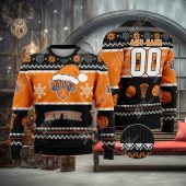 New York Knicks Festive Slam Dunk Ugly Christmas Sweater