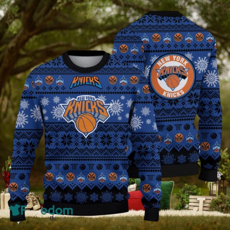 New York Knicks Frosty Basketball Ugly Christmas Sweater