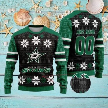 Personalized Dallas Stars Winter Wonderland Ugly Christmas Sweater
