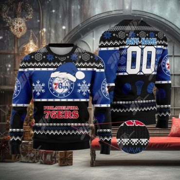 Philadelphia 76ers Festive Snowfall Ugly Christmas Sweater