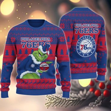 Philadelphia 76ers Grinch Stolen Ugly Christmas Sweater
