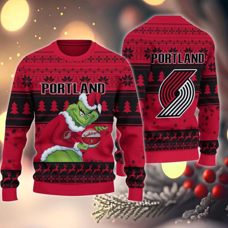 Portland Trail Blazers Grinch Stolen Ugly Christmas Sweater