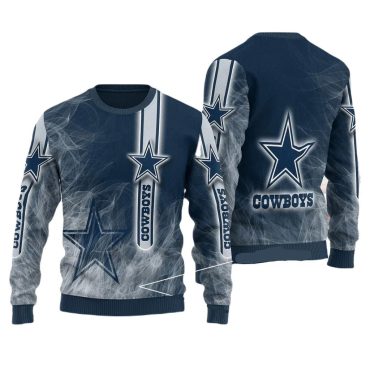 Smoke Graphic Dallas Cowboys Ugly Christmas Sweater