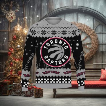 Toronto Raptors Snowflake Pattern Ugly Christmas Sweater