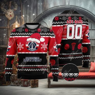 Washington Wizards Snowy Hoops Ugly Christmas Sweater