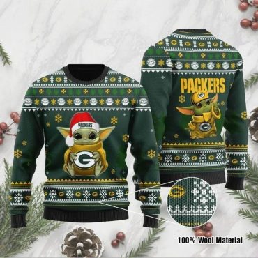Baby Yoda Green Bay Packers Christmas Ugly Sweater