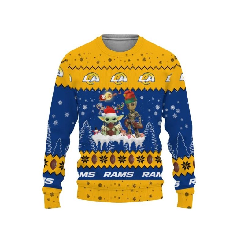 Baby Yoda Groot Cute Los Angeles Chargers Ugly Christmas Sweater