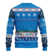 Detroit Lions 12 Grinch Xmas Day Ugly Christmas Sweater Back - TeeUgly