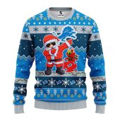 Detroit Lions Dabbing Santa Claus Ugly Christmas Sweater