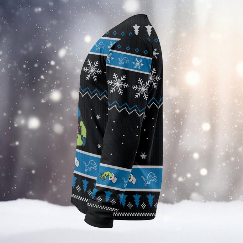 Detroit Lions Grinch Holiday Cheer Ugly Christmas Sweater