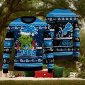Detroit Lions Grinch Holiday Ugly Mischief Sweater