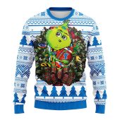 Detroit Lions Grinch Hug Ugly Christmas Sweater