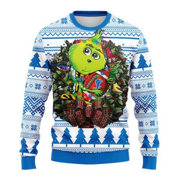 Detroit Lions Grinch Hug Ugly Christmas Sweater