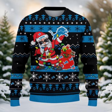 Detroit Lions Santa Claus Ugly Christmas Sweater