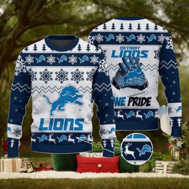 Detroit Lions Snowy Spirit Ugly Christmas Sweater