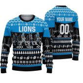Detroit Lions Walking Abbey Road Ugly Christmas Sweater