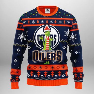 Edmonton Oilers Funny Grinch Ugly Christmas Sweater