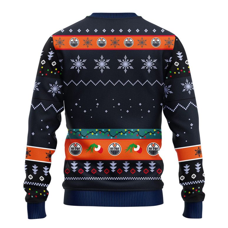 Edmonton Oilers Grinch Hand Ugly Christmas Sweater
