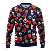 Edmonton Oilers Santa Claus Snowman Ugly Christmas Sweater