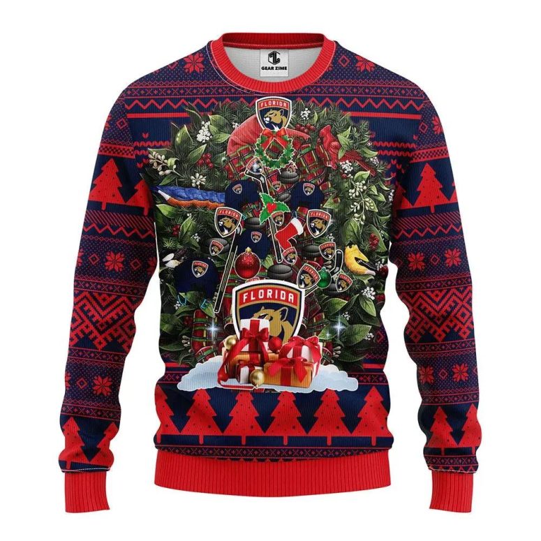 Florida Panthers Christmas Tree Dream Ugly Christmas Sweater
