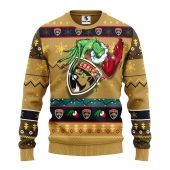 Florida Panthers Grinch Hand Ugly Christmas Sweater - TeeUgly