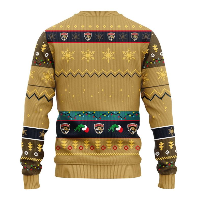 Florida Panthers Grinch Hand Ugly Christmas Sweater