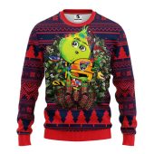 Florida Panthers Grinch Hug Ugly Christmas Sweater - TeeUgly