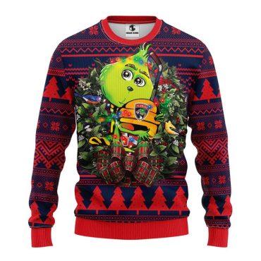 Florida Panthers Grinch Hug Ugly Christmas Sweater