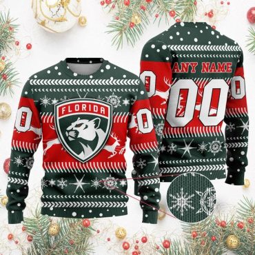 Florida Panthers Holiday Sparkle Ugly Christmas Sweater