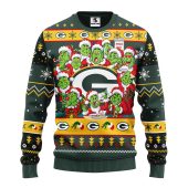 Green Bay Packers 12 Grinch Xmas Day Ugly Christmas Sweater - TeeUgly