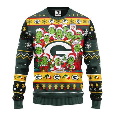 Green Bay Packers 12 Grinch Xmas Day Ugly Christmas Sweater