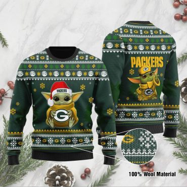 Green Bay Packers Baby Yoda Christmas Spirit Ugly Christmas Sweater
