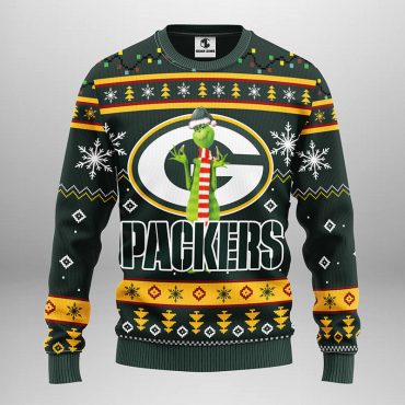 Green Bay Packers Funny Grinch Ugly Christmas Sweater