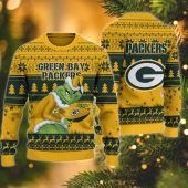 Green Bay Packers Grinch Christmas Eve Ugly Christmas Sweater - TeeUgly