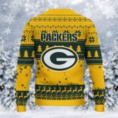 Green Bay Packers Grinch Christmas Eve Ugly Christmas Sweater Back - TeeUgly